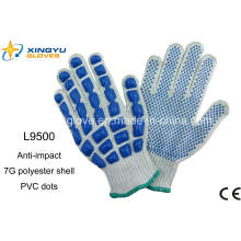 T / C Shell Latex puntos guantes de trabajo de seguridad (L9500)